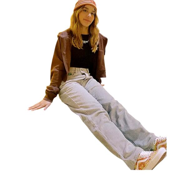 Empyre Women’s Gray Corduroy Pants Size 14 Y2K Skater Streetwear Retro Jeans - Picture 3 of 10